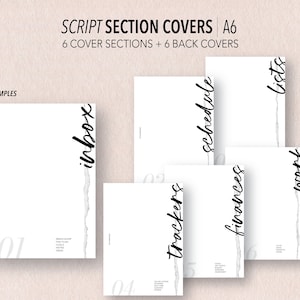 A6 *FILLABLE* {script} SECTION Covers | Fillable & Printable | 6 Cover ...
