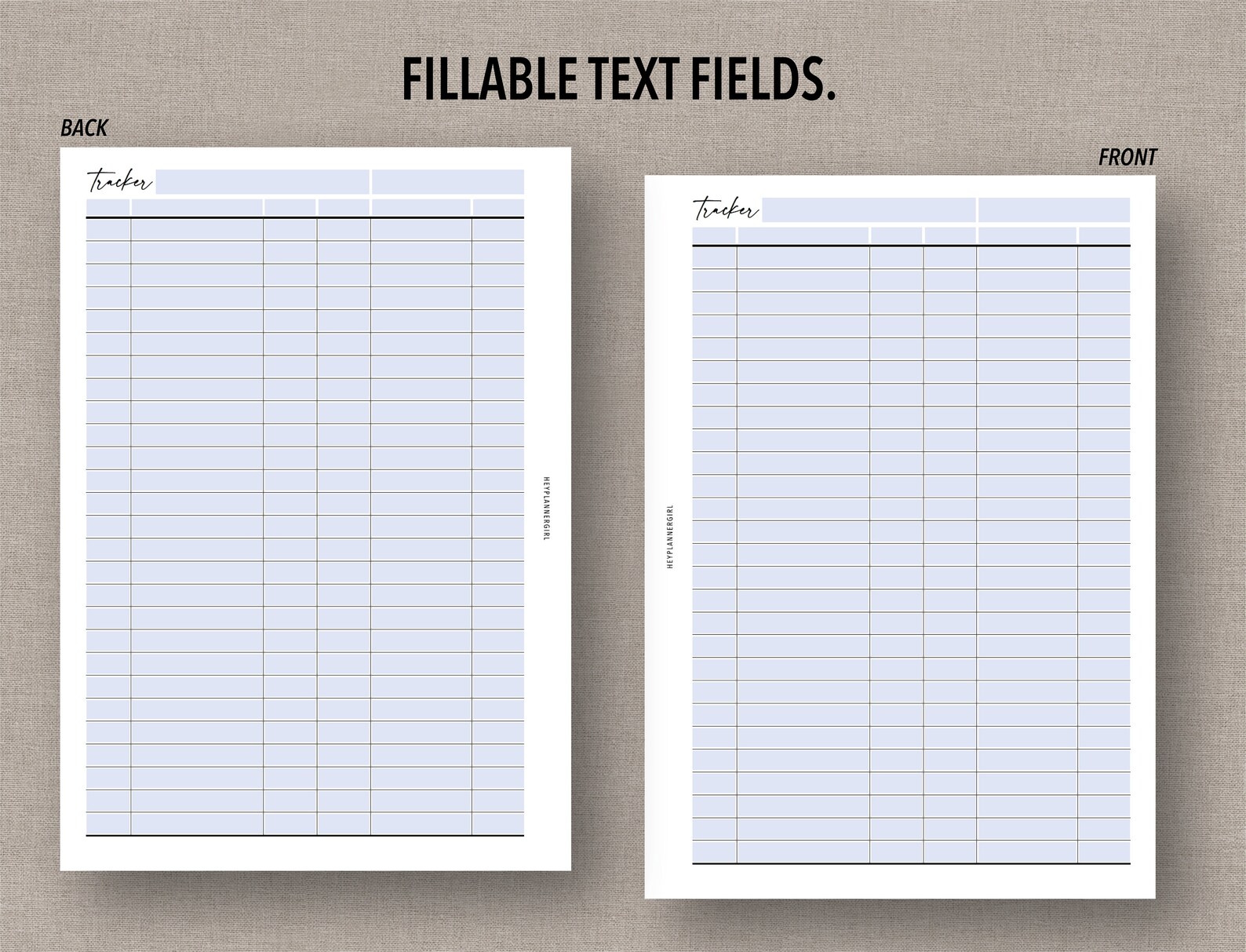 Fillable Ranking List PERSONAL WIDE *FILLABLE* Versatile Categorized List Tracker | Fillable ...
