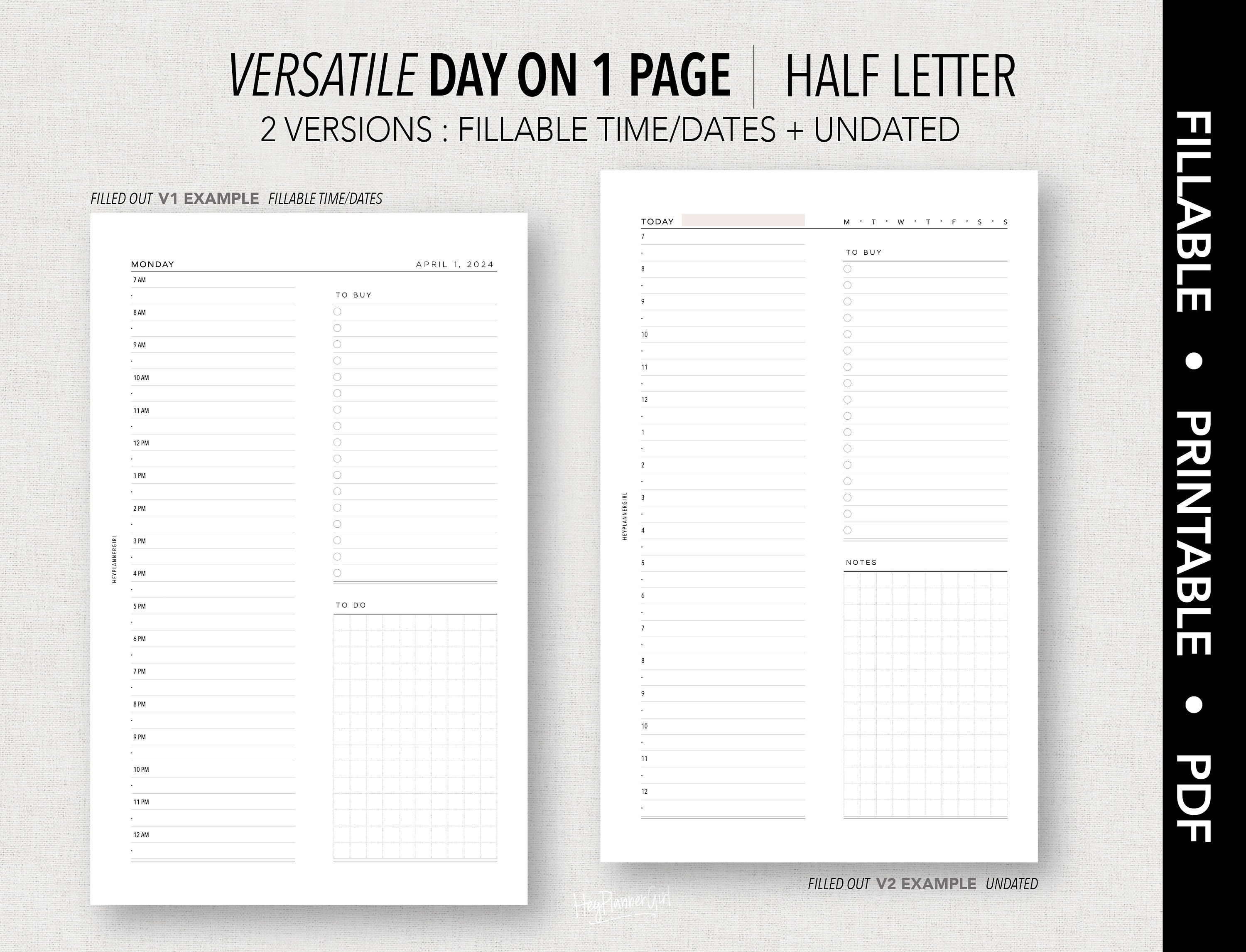 HALF_LETTER *FILLABLE* VERSATILE Do1p | DAY on 1 Page | 2 Versions ...