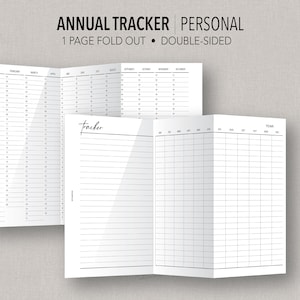 PERSONAL *FILLABLE* ANNUAL Tracker Fold Out Insert | Fillable & Printable | Minimal Insert