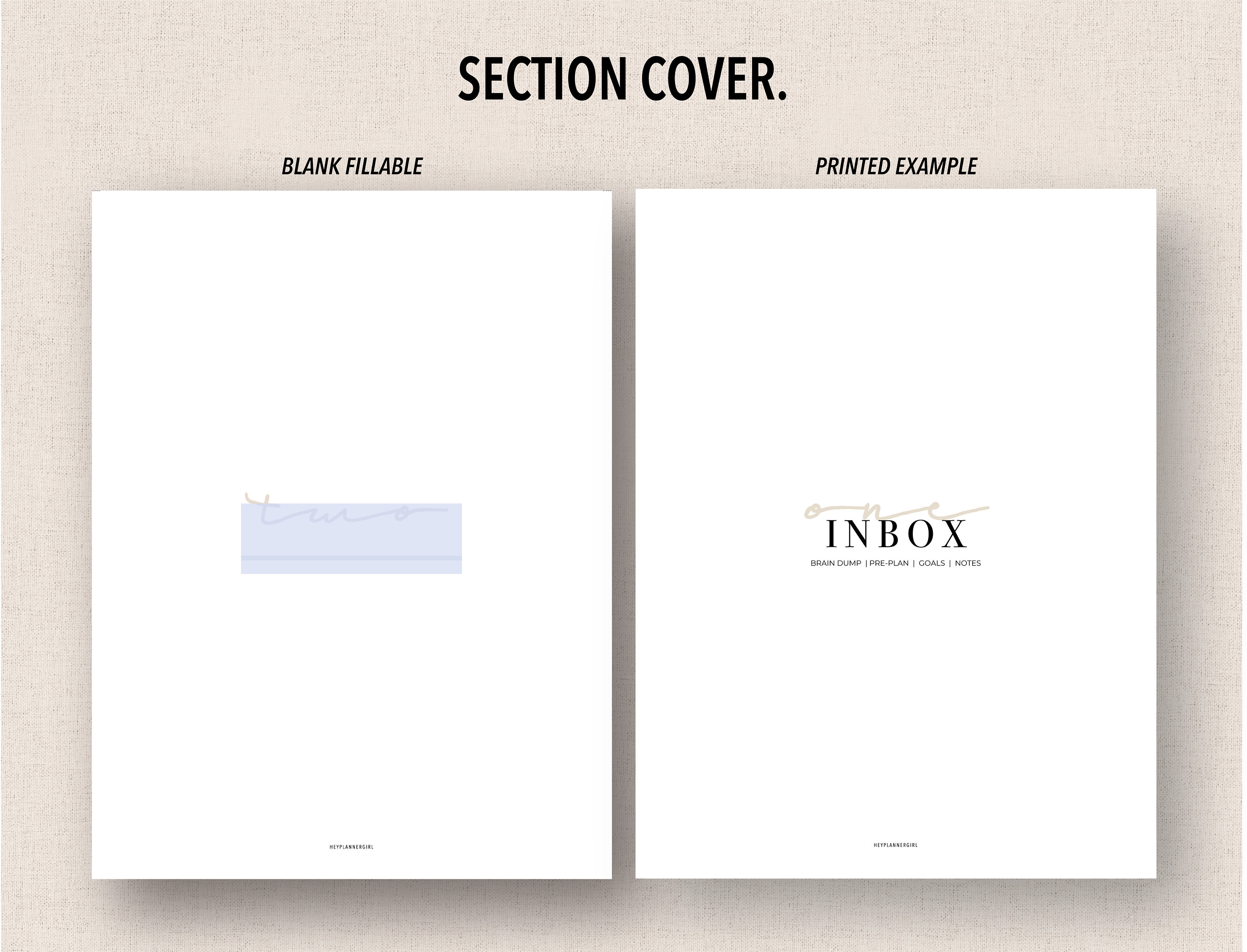CLASSIC HP *FILLABLE* {minimal} Section Covers | Fillable & Printable ...