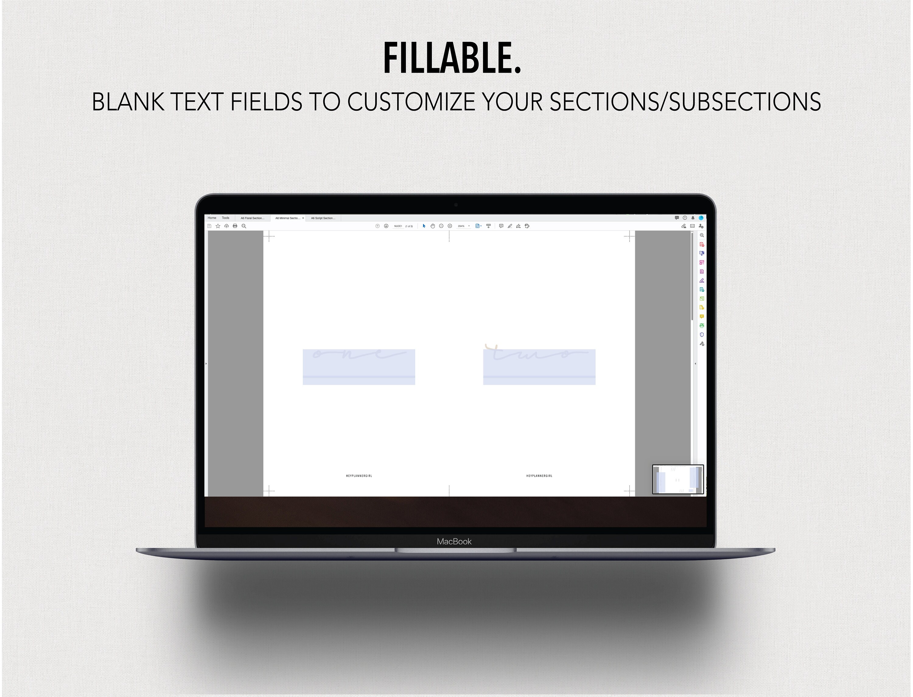POCKET *FILLABLE* {minimal} SECTION Covers | Fillable & Printable | 6 ...