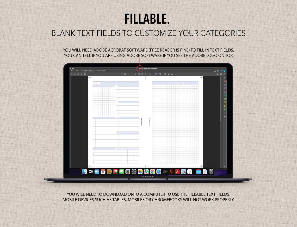 A5 FILLABLE PROJECTS Insert Fillable &amp; Printable 2 - Etsy
