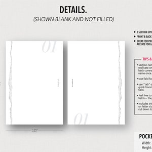 POCKET *FILLABLE* {script} SECTION Covers | Fillable & Printable | 6 ...