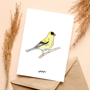 Cartão de felicitações em branco Pintassilgo; Cartão em branco 5x7; Imprimível; Download digital