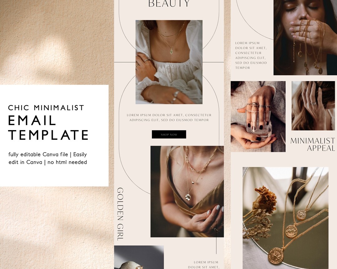 Modern Chic Jewelry Email Template, Minimalist Email Marketing Template