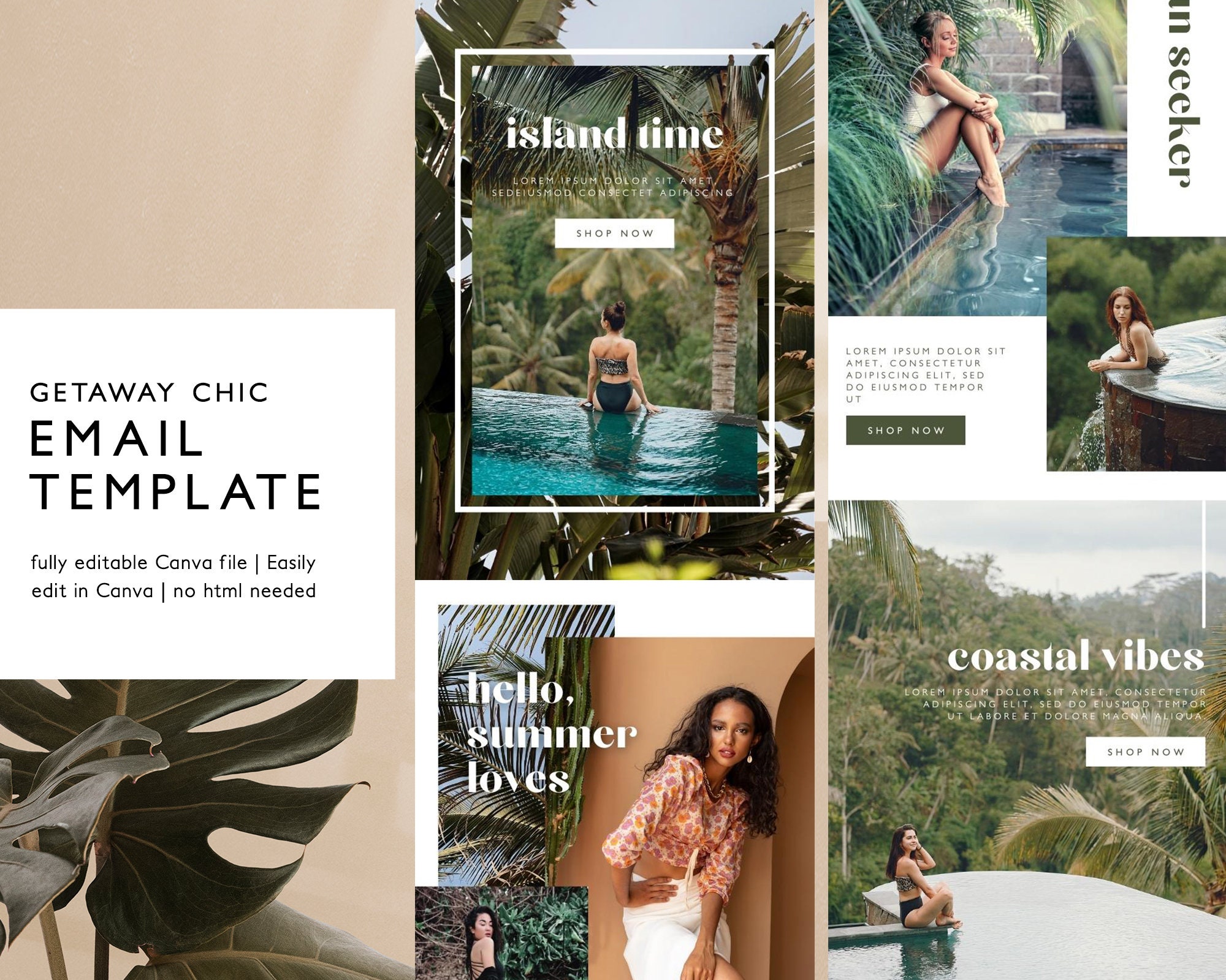 Boho Beach Resort Email Template, Modern Email Marketing Template ...