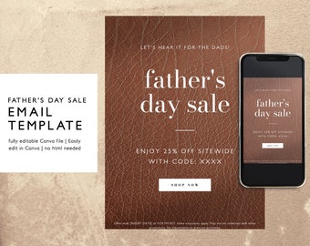 Father's Day Sale Email Template, Modern Classic Email Marketing Template, Minimalist Sale Email Newsletter, Canva Email Template