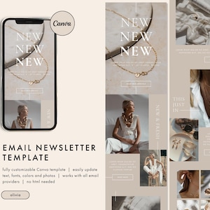 Minimalist Jewelry Email Template, Modern Chic Email Marketing Template, Canva Email Template, Jewelry Boutique Email Newsletter