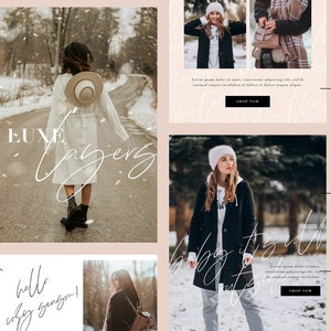 Winter Fashion Email Marketing Template, Modern Chic Canva Email Template, Neutral Beige Email, Minimalist Holiday Email Newsletter image 2