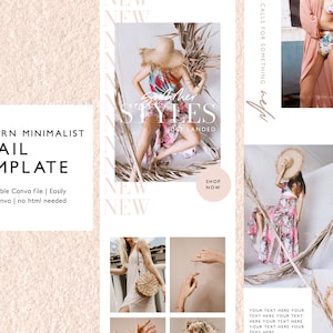 Neutral Minimalist Boho Email Template, Canva Email Template, Modern Blush Email Marketing Template, Fashion Boutique Email Newsletter