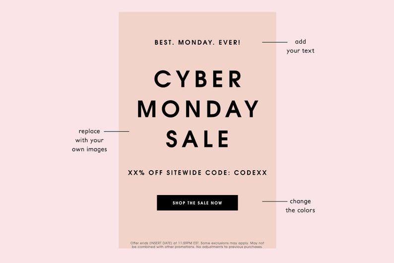 Black Friday Cyber Monday Sale Email Marketing/social Media Templates