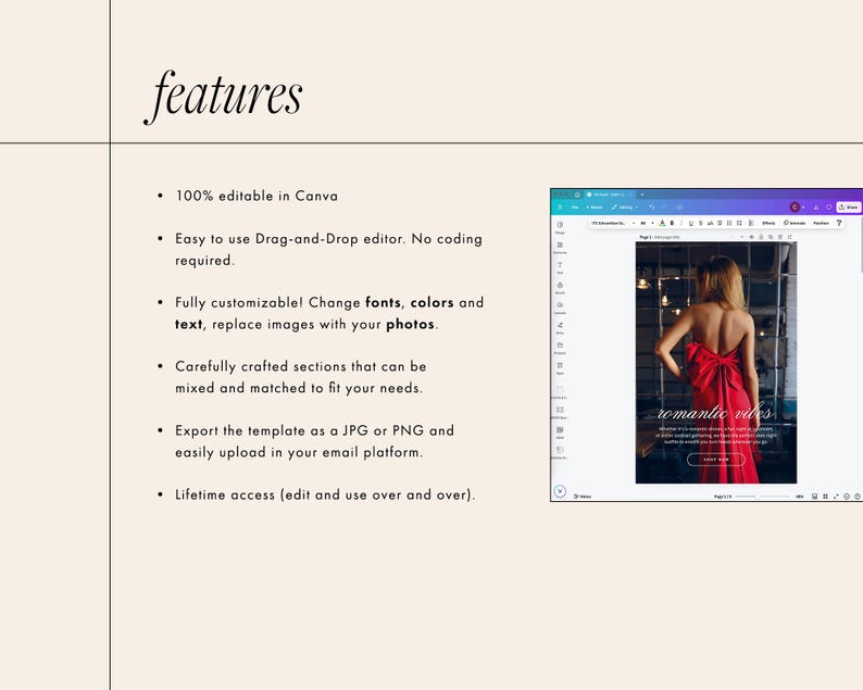 Neutral Fashion Email Template, Sophisticated Chic Canva Email Template, Minimalist Email Marketing Newsletter, Elegant Email image 3