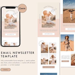 Neutral Minimalist Boho Email Template, Canva Email Template, Boho Beach Email Marketing Template, Fashion Boutique Email Newsletter