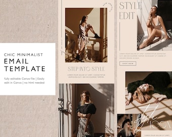 Neutral Minimal Chic Email Template, Fashion Boutique Email Newsletter, Minimalist Email Marketing Template, Canva Email Template