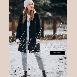 Winter Fashion Email Marketing Template, Modern Chic Canva Email Template, Neutral Beige Email, Minimalist Holiday Email Newsletter image 3