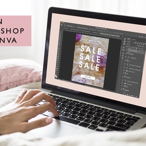 Holiday Christmas Sale Email Marketing Template Bundle, Blush Pink Email Newsletter, Fully Editable PSD or Canva Template, Instant Download image 4