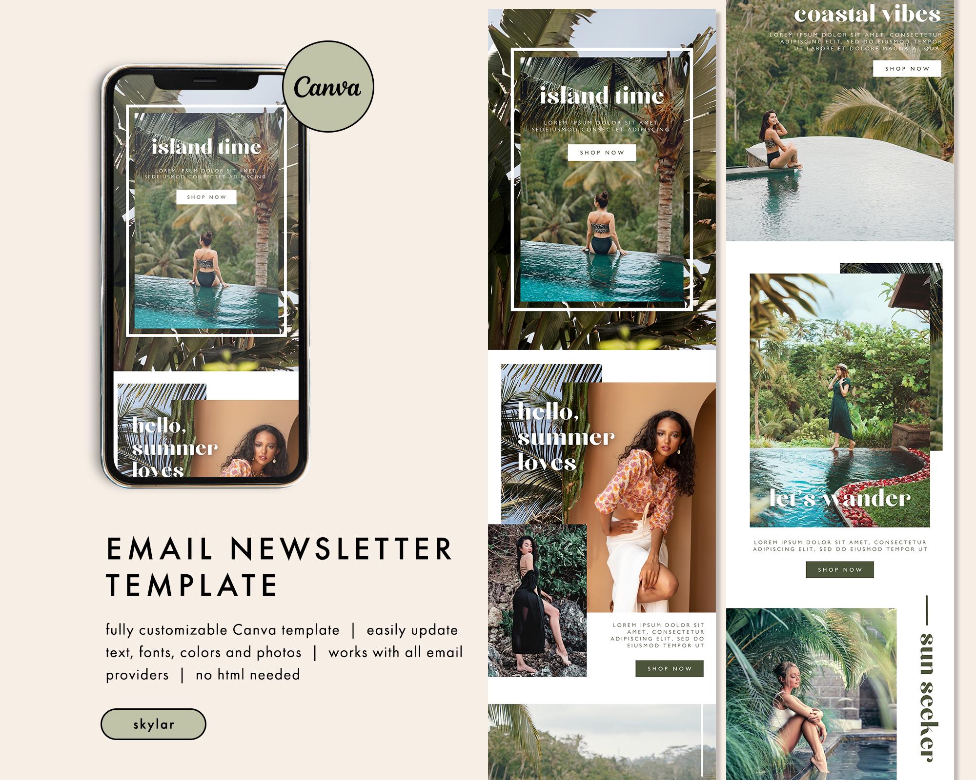 Boho Beach Resort Email Template, Modern Email Marketing Template ...
