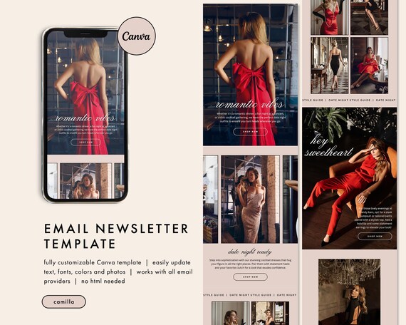 Neutral Fashion Email Template, Sophisticated Chic Canva Email Template, Minimalist Email Marketing Newsletter, Elegant Email