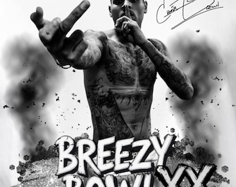 Breezy Bowl XX Concert Tour Chris Brown Middle Finger Jersey Tshirt Hat Digital Design Sublimation DTF DTG Htv Black Yellow Red Blue Green
