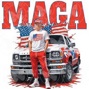 Donald Trump Maga Flag PNG for DTG Sublimation Screenprinting Digital Download