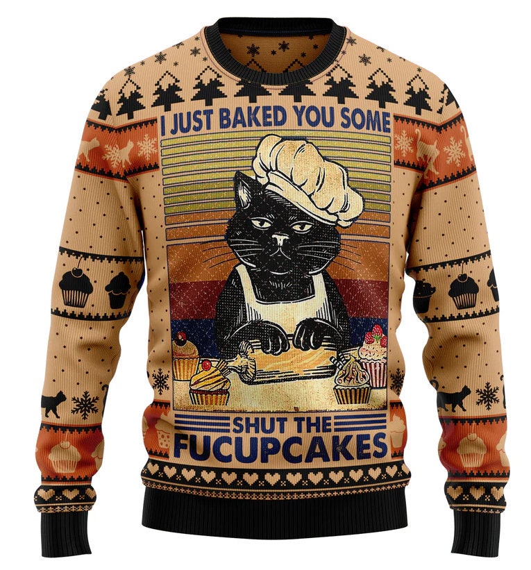 Shut The Fucupcakes Ugly Christmas 3D Sweater