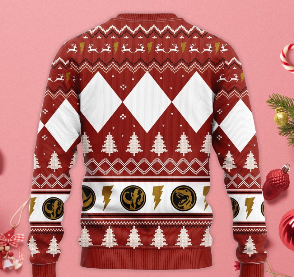 Power Rangers Team Ugly Christmas 3D Sweater Kids s S sold by Teal