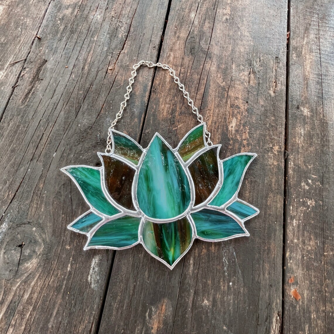 Stained glass lotus flower lotus sun catcher stained glass Etsy