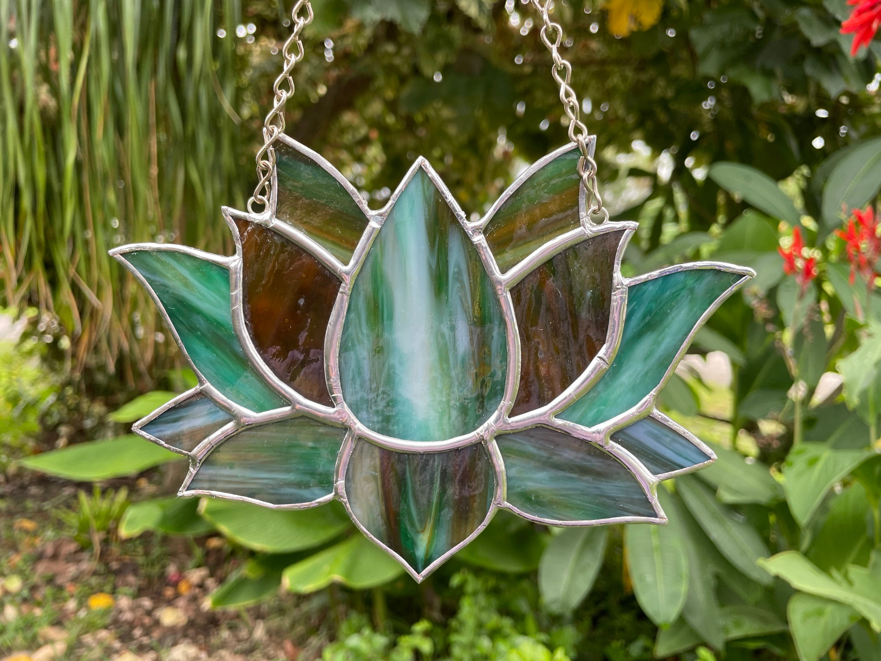 Stained glass lotus flower lotus sun catcher stained glass Etsy