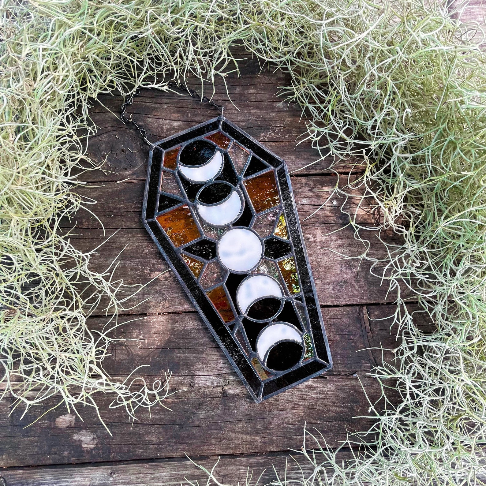 Stained glass coffin stained glass casket coffin sun catcher Etsy