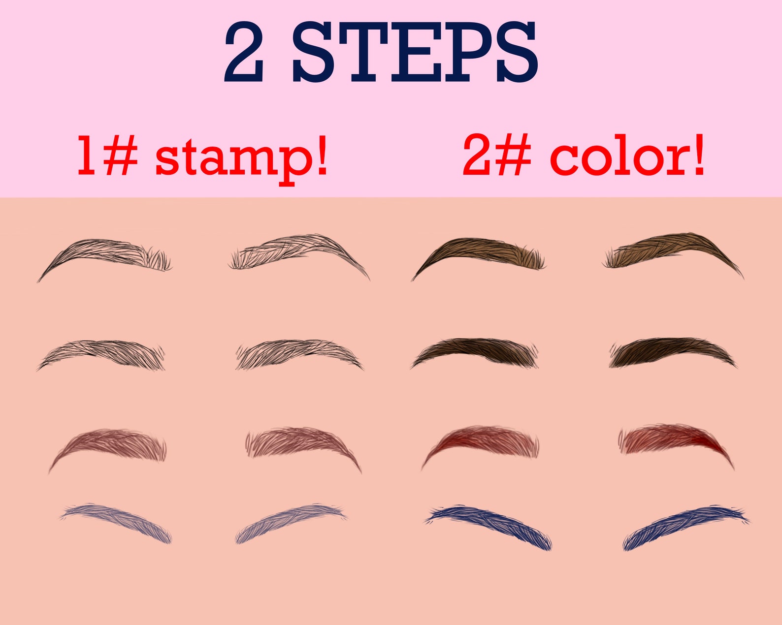 8 Procreate Eyebrow Stamp Procreate Eyebrows Brush Etsy