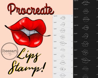 15 Procreate Lips Stamp | Procreate Lips Brush
