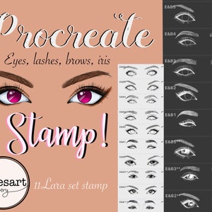 7 Procreate Eyes and EyeBrows Stamp | Procreate Brush