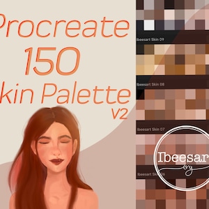 Procreate 150 palettes de couleurs de peau | Palettes d&#39;échantillons de peau Procreate