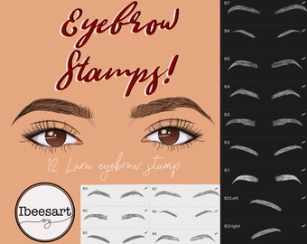 8 Procreate Eyebrow Stamp | Procreate Eyebrows brush