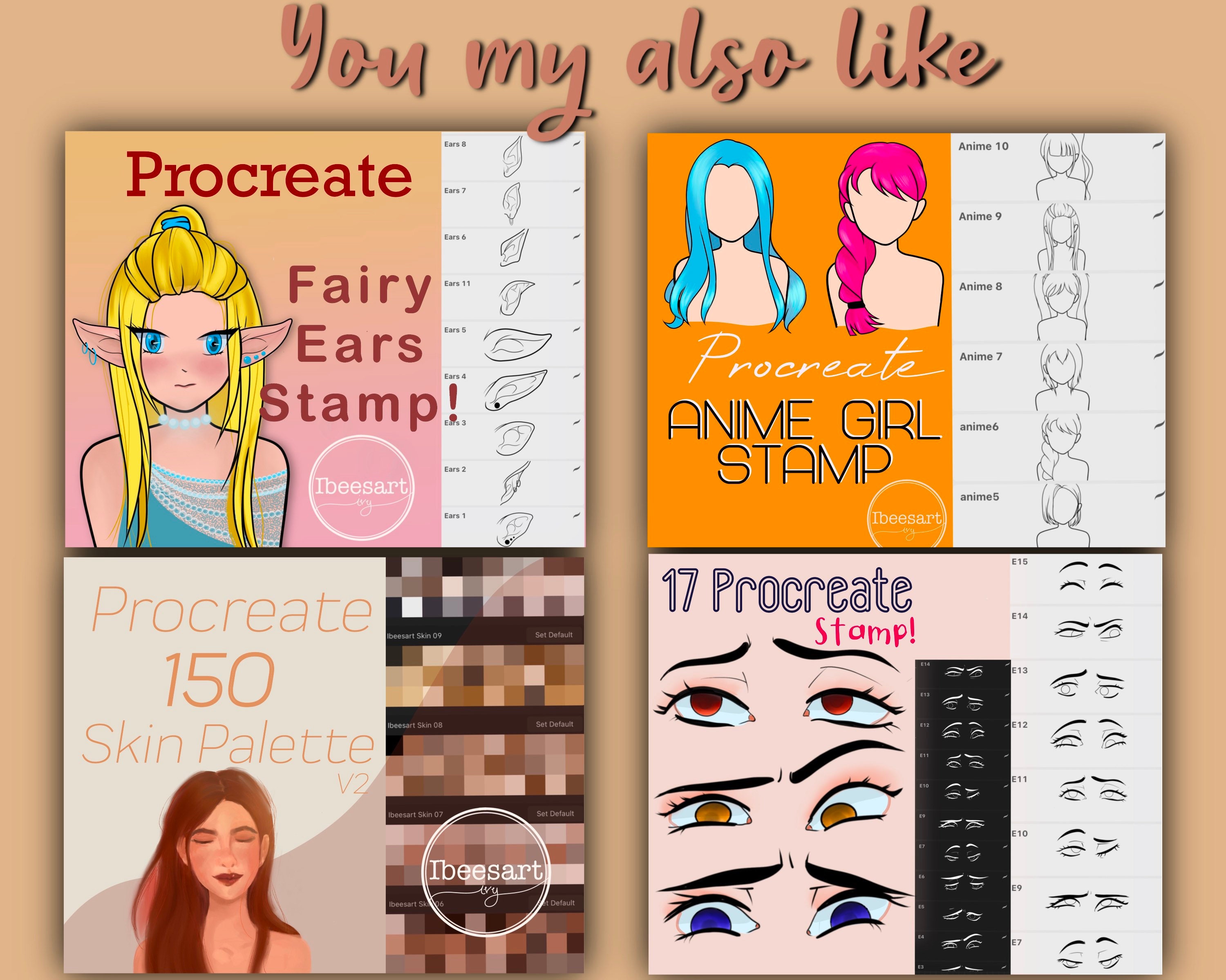 15 Procreate Eyes Stamp Procreate Anime Eyes brush | Etsy