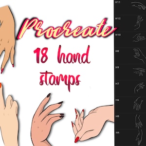 18 Procreate Hand Stamp | Procreate Hand brush