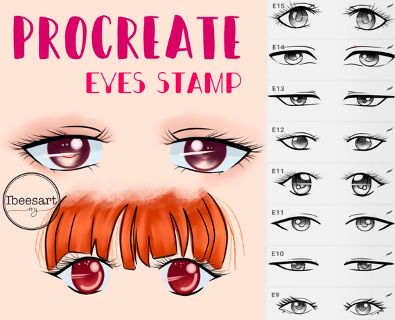 Procreate eye makeup stamp brushes with how to use guide  MuzenikArt