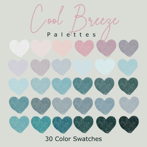 Procreate Color Swatches | Cool Breeze Color Palettes | Procreate color