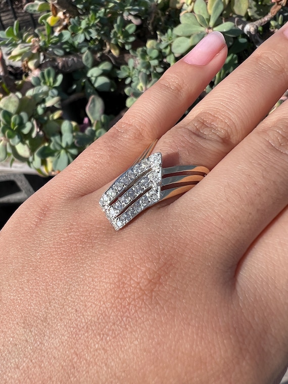 Diamond & Solid Gold Cocktail Ring