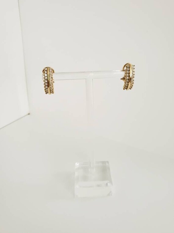 14K Solid Gold & Diamond Elegant Earrings - image 4