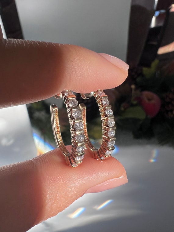 14K Solid Gold & Diamond Earrings