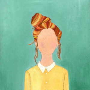 Surf Art, Beautiful Hair, Beautiful Lady: Oil on Cardboard, Giclee Print