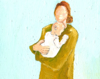 Lifestyle Art, Wall Art,Newborn Baby, Mother and Child, New Life, Motherhood:  Acrylic on Canvas, Giclee Print