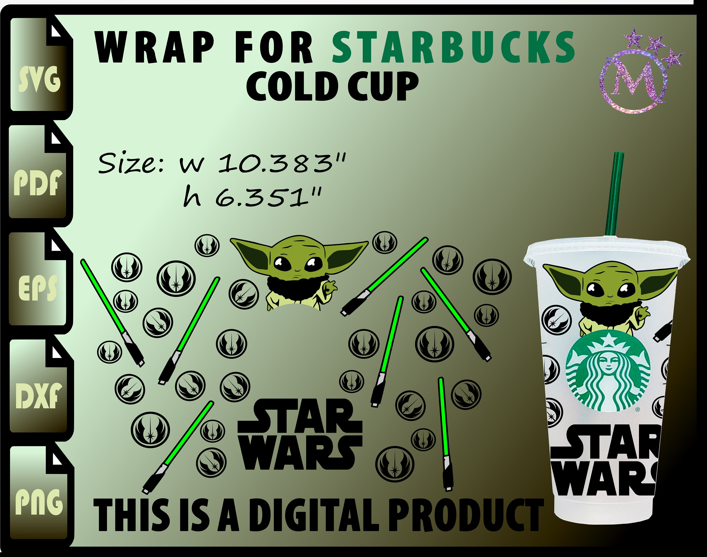 Download Baby Yoda Wrap Svg Star Wars Wrap Svg Full Wrap For Etsy