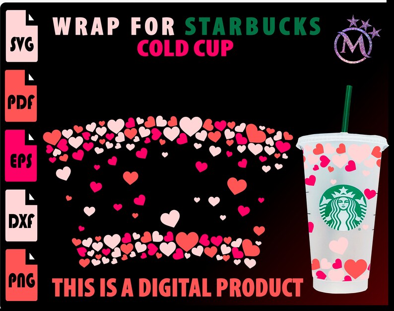 Download Clip Art Art Collectibles Heart Svg Heart Wrap Svg Starbucks Wrap Svg Starbucks Cut File Full Wrap For Starbucks Venti Cold Cup Svg Hearts Svg Hearts Wrap Svg