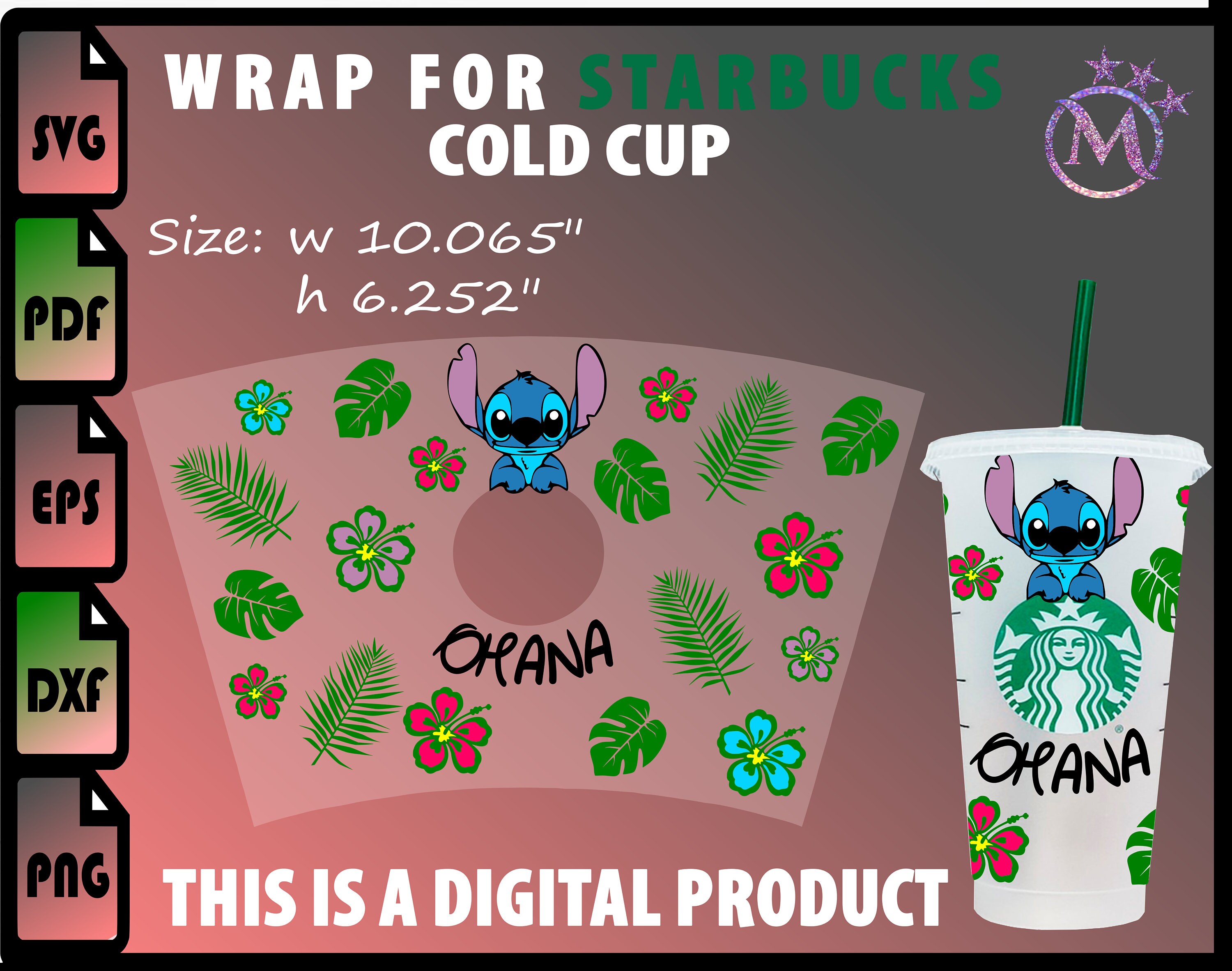 Stitch Wrap svg Full wrap for Starbucks Venti Cold Cup Svg | Etsy