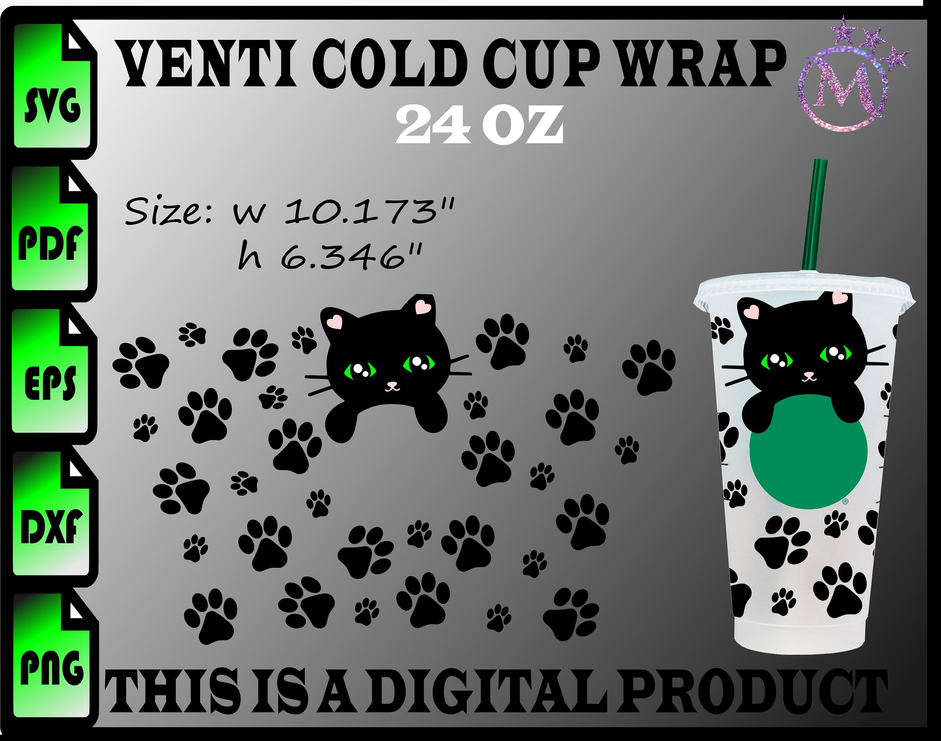 Cats Wrap svg Full wrap Venti Cold Cup Svg Cat Wrap Svg | Etsy