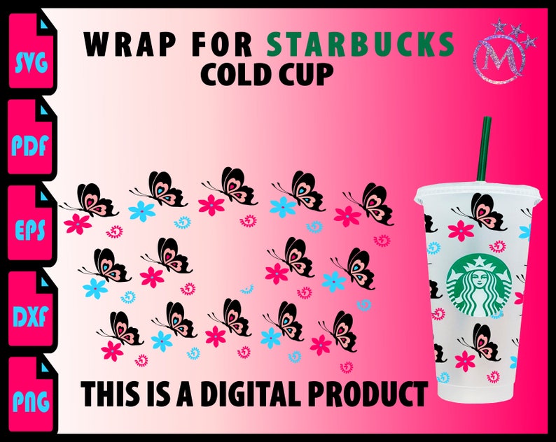 Download Butterfly Starbucks Cold Cup Svg Full Wrap for Starbucks ...