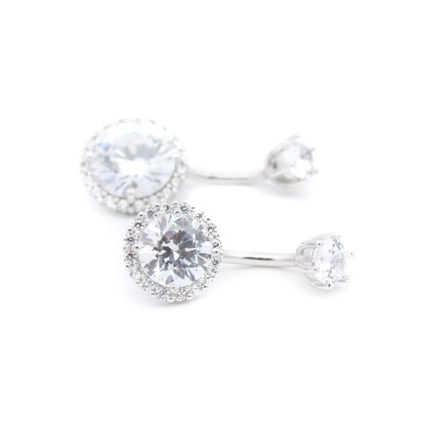 Solid 925 Silver | 14G Halo Belly Ring | 6mm 1/4" 8mm 5/16" 10mm 3/8"